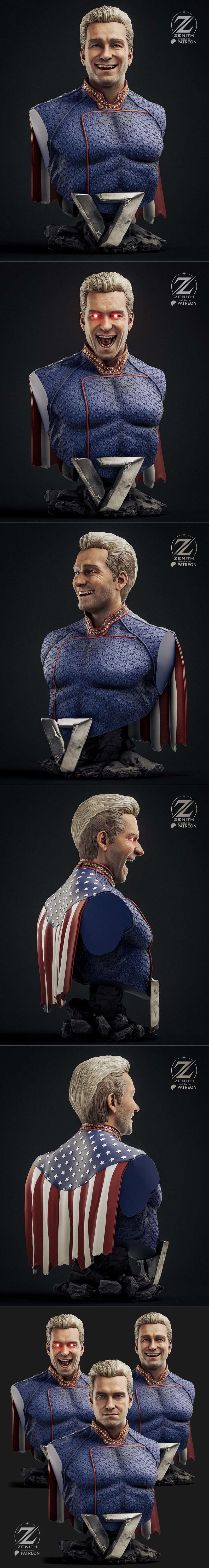 Zenith Studios – Homelander Bust – 3D Print Model STL