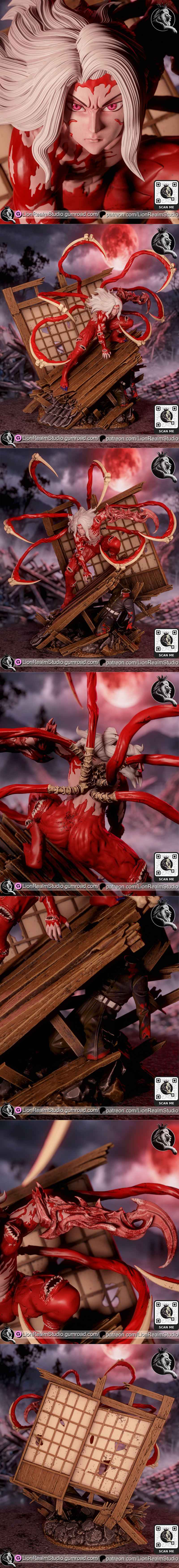 demon Slayer 狮子之域工作室 - 穆丹·比古斯吉 3D打印模型|LionRealm Studio – Muzan Kibutsuji from Demon Slayer Has – 3D Print Model STL