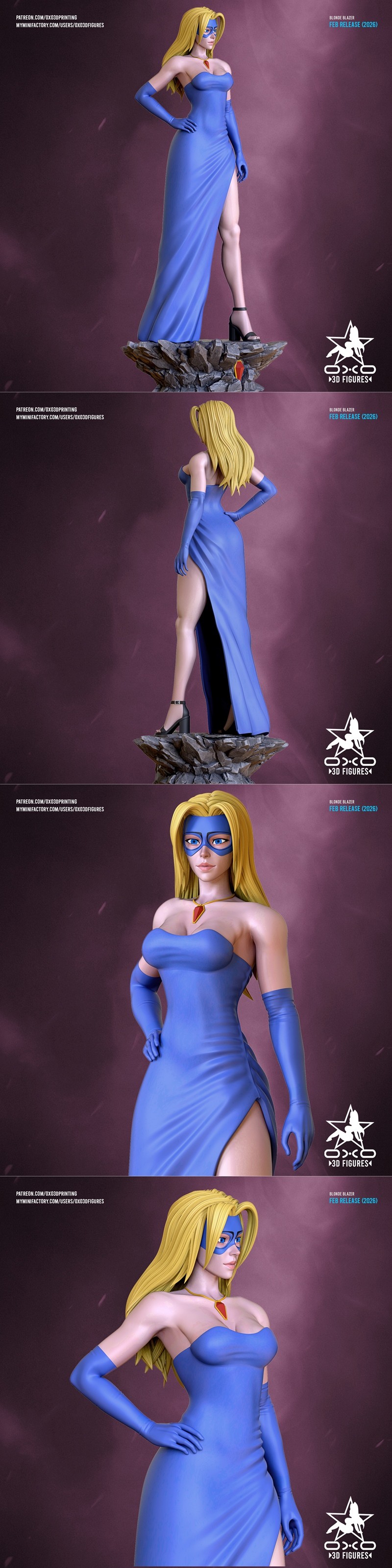 OXO3D Figures – Blonde Blazer – 3D Print Model STL