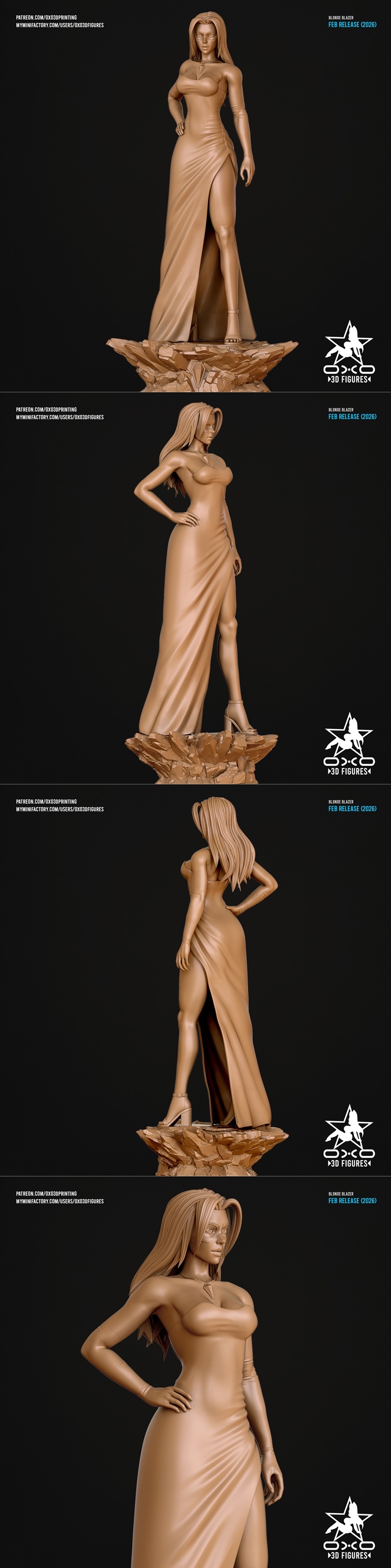OXO3D Figures – Blonde Blazer – 3D Print Model STL