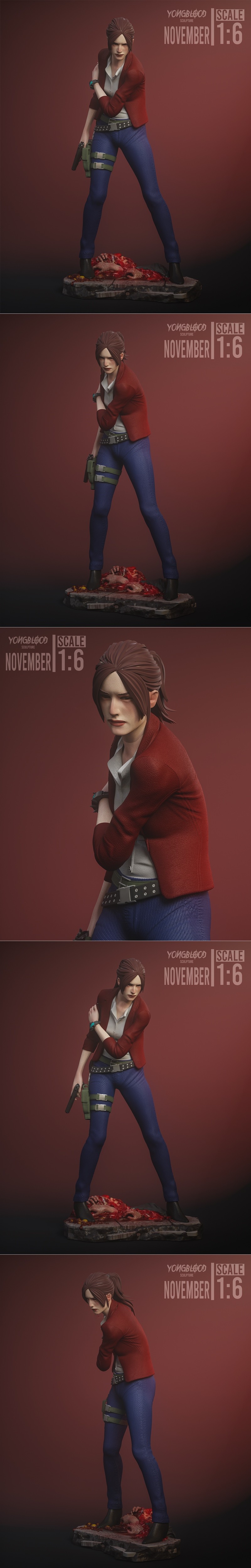 永血雕塑 – 克莱尔·雷德菲尔德揭秘 3D打印模型|Yongblood Sculpture – Claire Redfield Revelations 2 – 3D Print Model STL