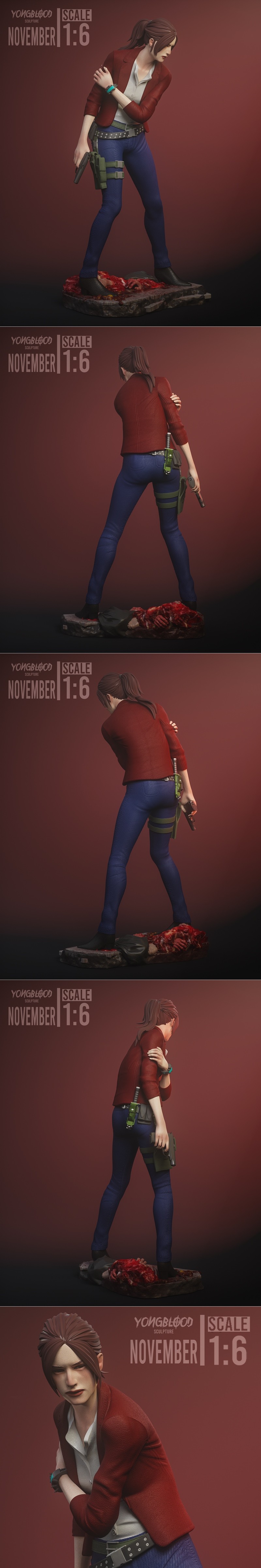 永血雕塑 – 克莱尔·雷德菲尔德揭秘 3D打印模型|Yongblood Sculpture – Claire Redfield Revelations 2 – 3D Print Model STL