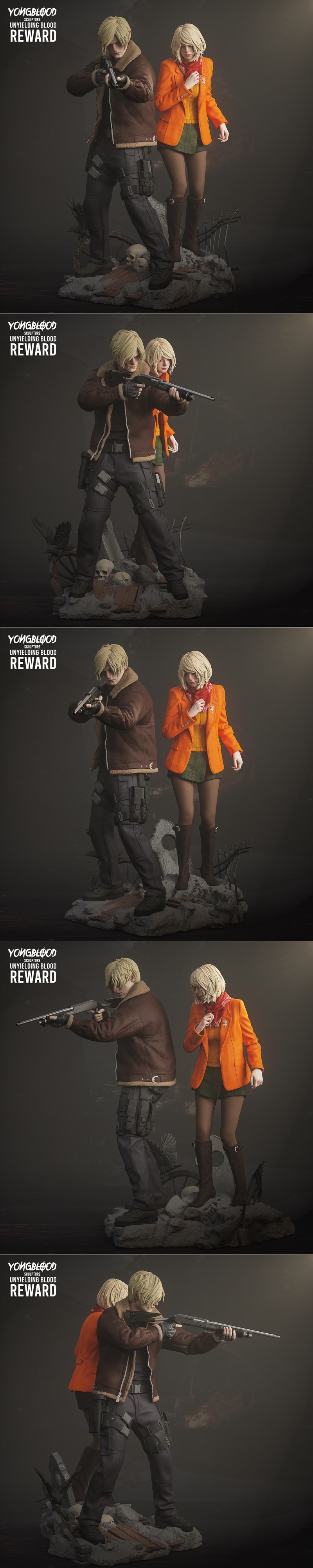 Yongblood Sculpture – Leon & Ashley diorama – Loyalty – 3D Print Model STL