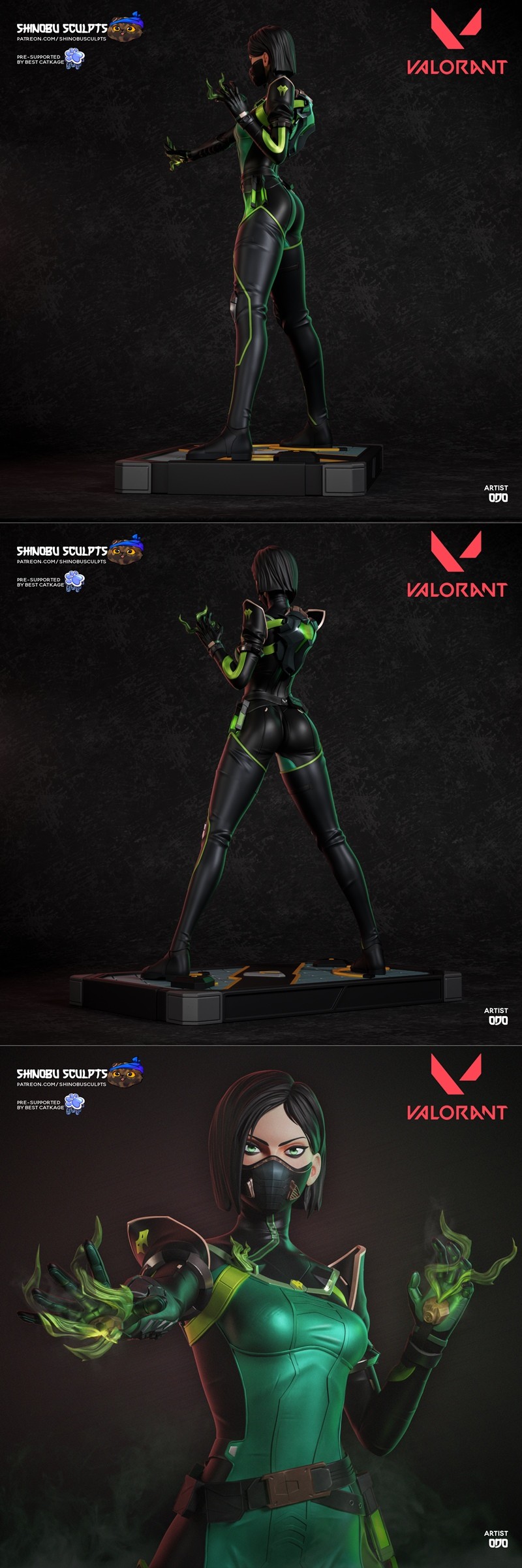 Shinobu 3D打印模型 - Viper - 《Valorant》角色雕塑|Shinobu Sculpts – Viper – Valorant – 3D Print Model STL