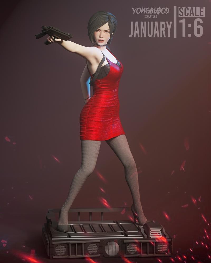 永血雕塑 - 逆转裁判2 - 亚达·汪 3D打印模型|Yongblood Sculpture – Ada Wong Resident Evil 2 – 3D Print Model STL