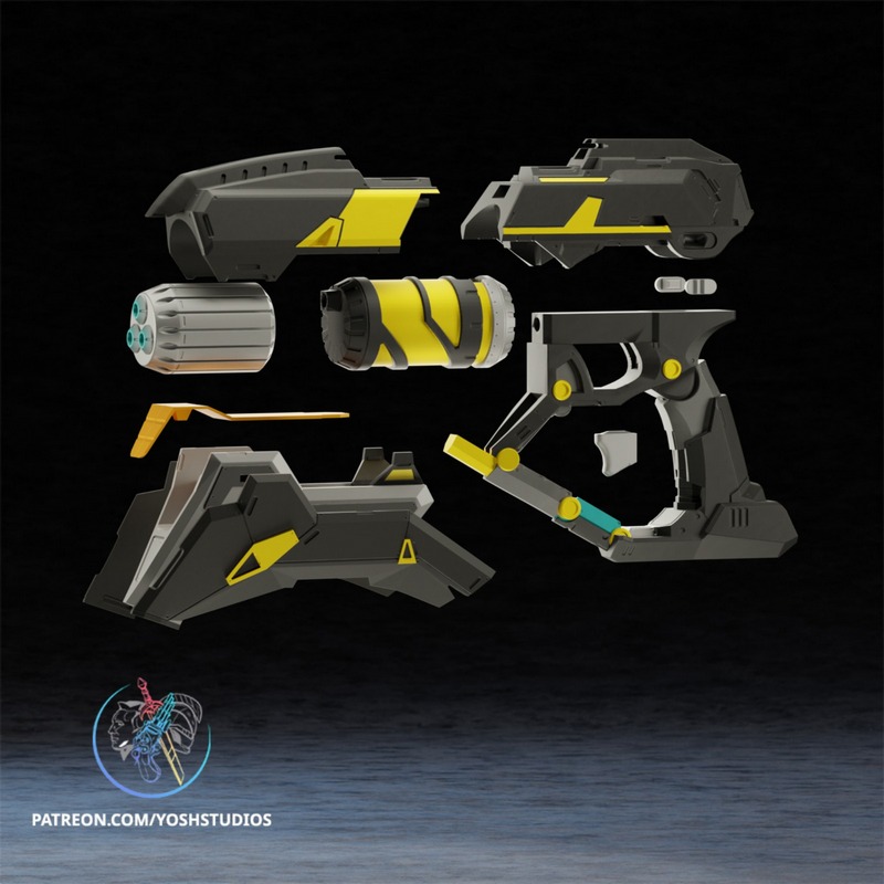Yosh Studios – 星爵对战枪械 3D打印模型|Yosh Studios – Star Lord Rivals Gun – 3D Print Model