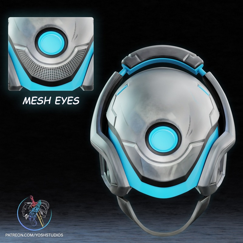 Yosh Studios旗下作品《Maker Rivals》角色头盔3D打印模型|Yosh Studios – Maker Rivals Helmet – 3D Print Model