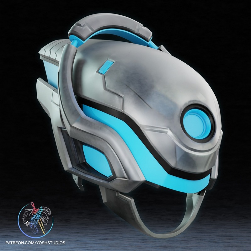 Yosh Studios旗下作品《Maker Rivals》角色头盔3D打印模型|Yosh Studios – Maker Rivals Helmet – 3D Print Model