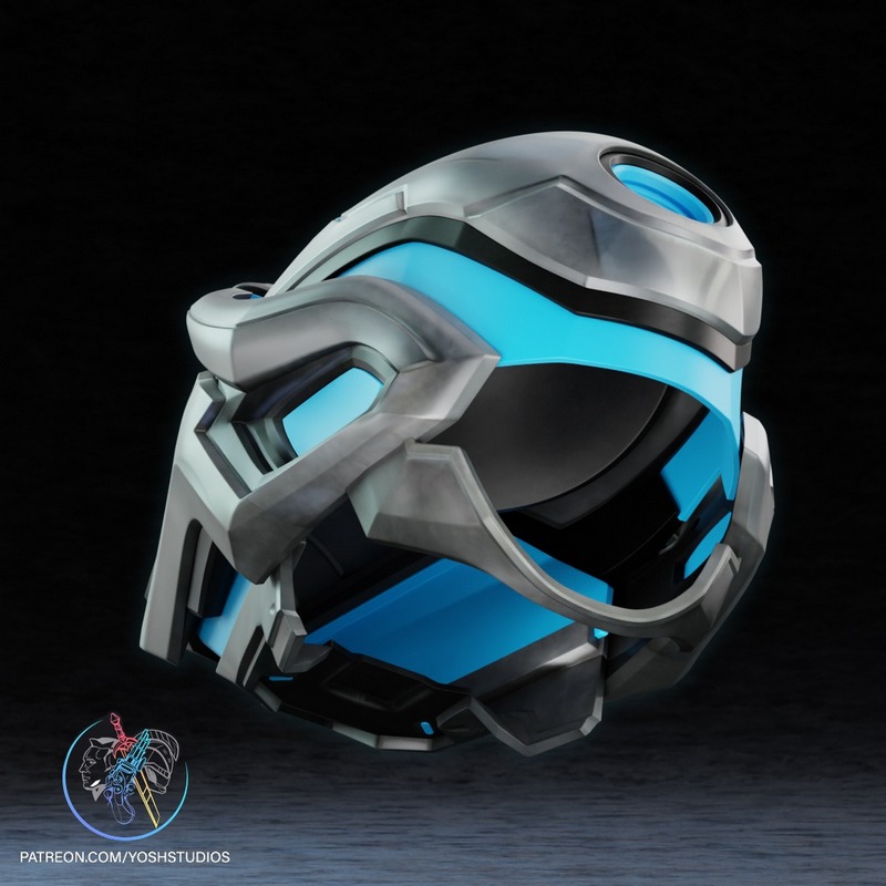 Yosh Studios旗下作品《Maker Rivals》角色头盔3D打印模型|Yosh Studios – Maker Rivals Helmet – 3D Print Model