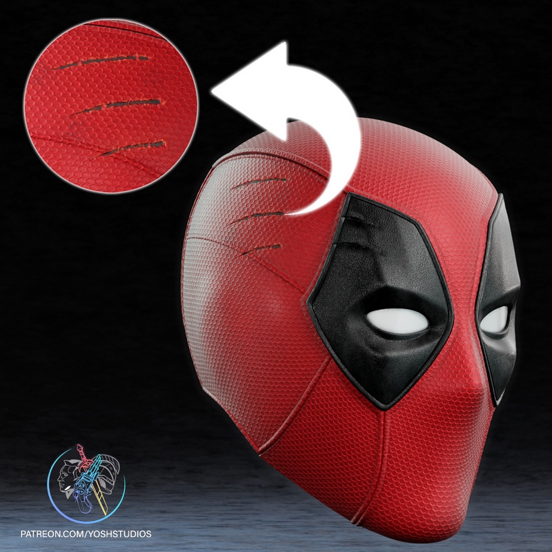 Yosh Studios-死侍3-3D打印模型|Yosh Studios – Deadpool 3 Mask – 3D Print Model