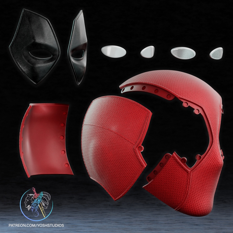 Yosh Studios-死侍3-3D打印模型|Yosh Studios – Deadpool 3 Mask – 3D Print Model