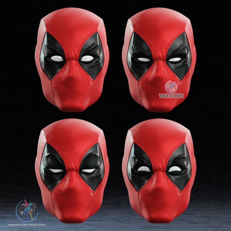 Yosh Studios - 3D打印模型 - 复刻死侍面具|Yosh Studios – Comic Deadpool Mask – 3D Print Model