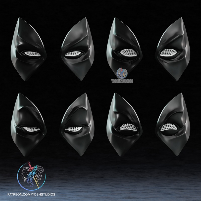 Yosh Studios - 3D打印模型 - 复刻死侍面具|Yosh Studios – Comic Deadpool Mask – 3D Print Model