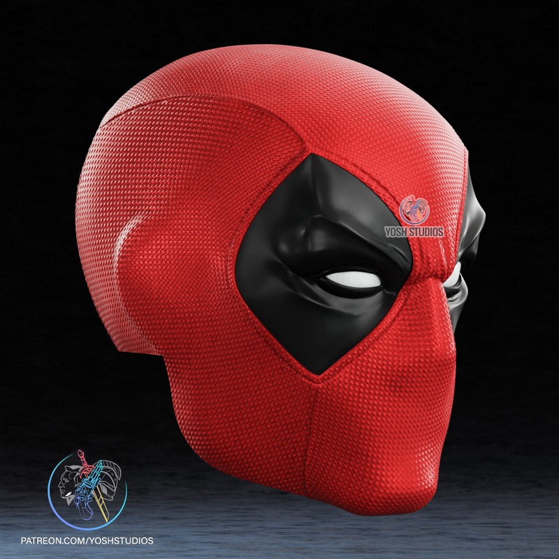 Yosh Studios - 3D打印模型 - 复刻死侍面具|Yosh Studios – Comic Deadpool Mask – 3D Print Model