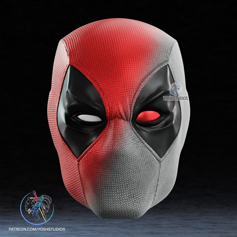 Yosh Studios - 3D打印模型 - 复刻死侍面具|Yosh Studios – Comic Deadpool Mask – 3D Print Model