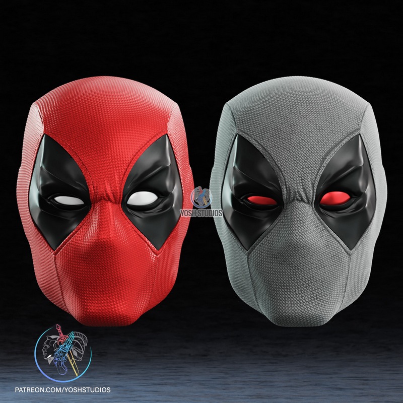 Yosh Studios - 3D打印模型 - 复刻死侍面具|Yosh Studios – Comic Deadpool Mask – 3D Print Model