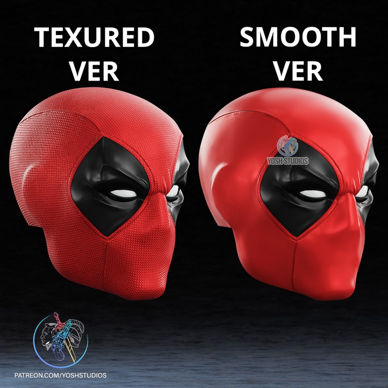 Yosh Studios - 3D打印模型 - 复刻死侍面具|Yosh Studios – Comic Deadpool Mask – 3D Print Model