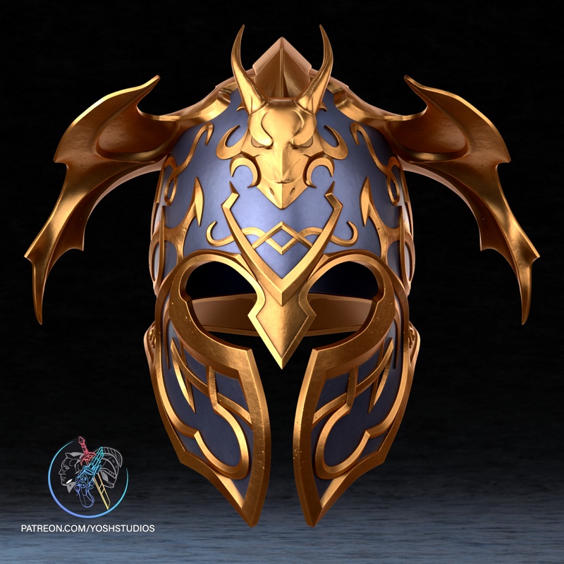 Yosh Studios - 阿卡托什头盔 - 3D打印模型|Yosh Studios – Akatosh Helmet – 3D Print Model