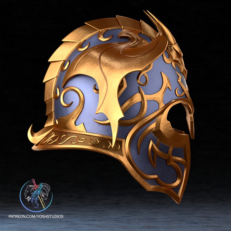 Yosh Studios - 阿卡托什头盔 - 3D打印模型|Yosh Studios – Akatosh Helmet – 3D Print Model