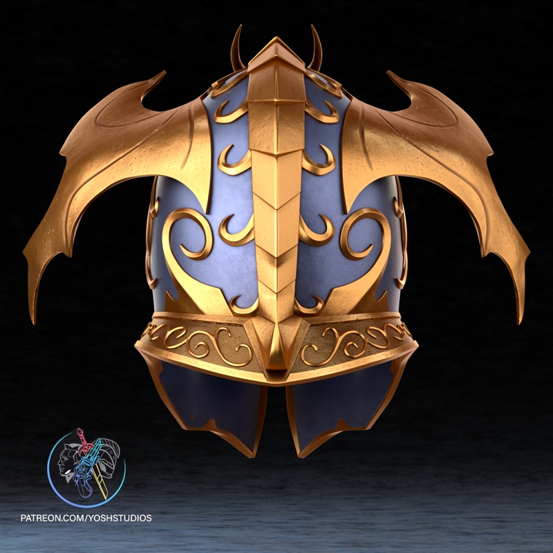 Yosh Studios - 阿卡托什头盔 - 3D打印模型|Yosh Studios – Akatosh Helmet – 3D Print Model