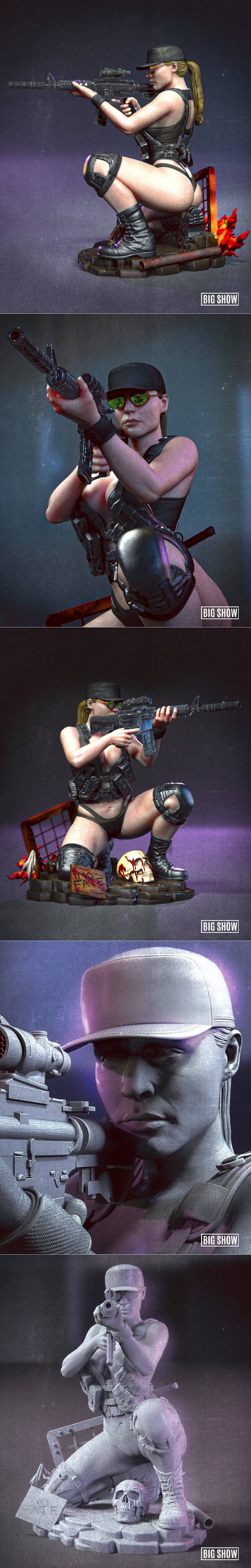 Big Show - 萨拉·康纳 - 3D打印模型|Big Show – Sarah Connor – 3D Print Model STL