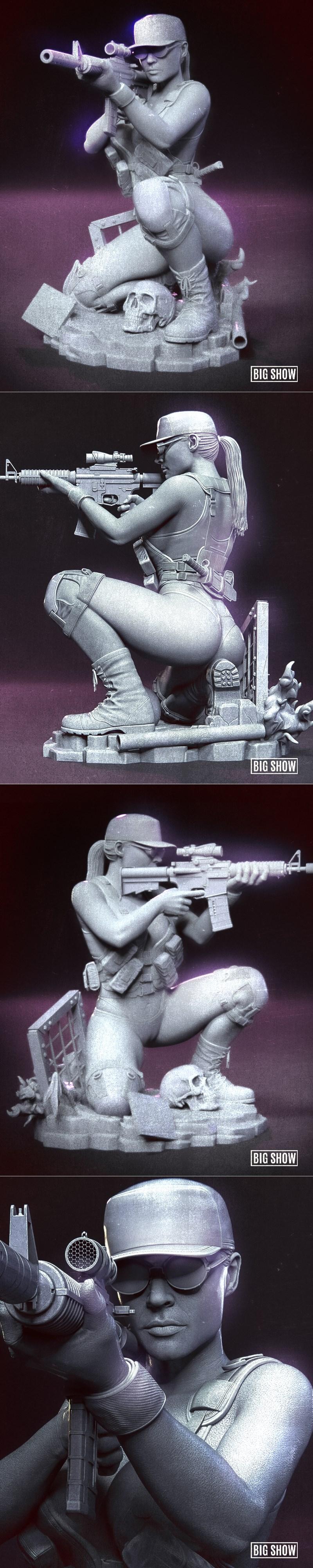 Big Show - 萨拉·康纳 - 3D打印模型|Big Show – Sarah Connor – 3D Print Model STL