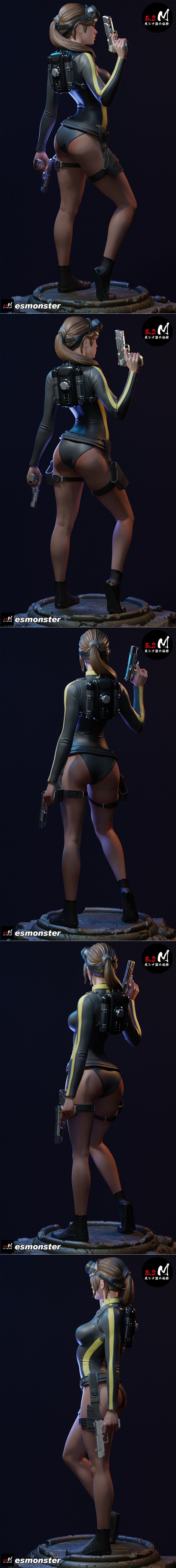 E.S怪物 – 莱拉·克罗夫特（潜水服版）3D打印模型|E.S Monster – LaraCroft (Dive Suit Ver.) – 3D Print Model STL