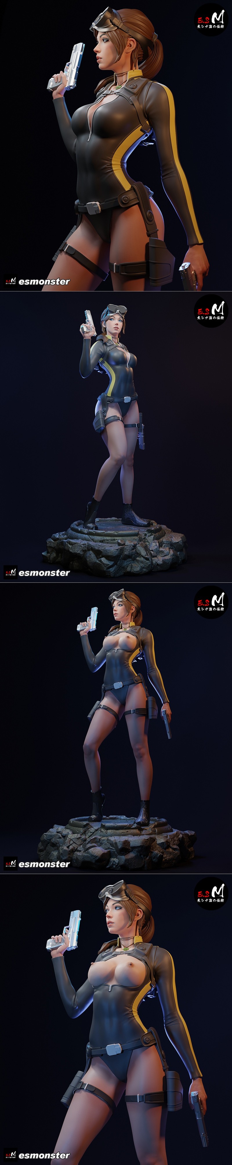 E.S怪物 – 莱拉·克罗夫特（潜水服版）3D打印模型|E.S Monster – LaraCroft (Dive Suit Ver.) – 3D Print Model STL