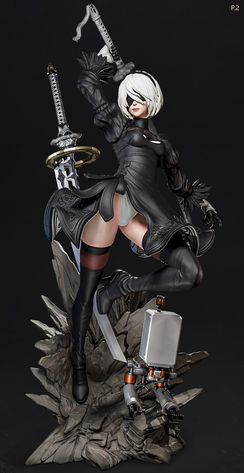 E.S怪物 - 2B - 3D打印模型（三款版本）|E.S Monster – 2B (includes 3 versions) – 3D Print Model STL