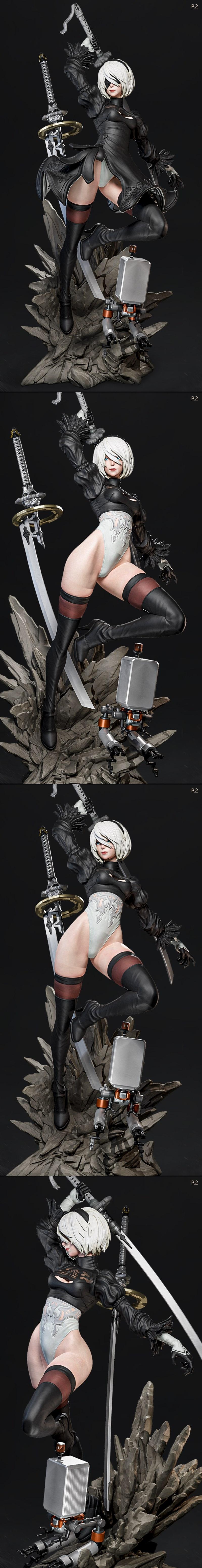 E.S怪物 - 2B - 3D打印模型（三款版本）|E.S Monster – 2B (includes 3 versions) – 3D Print Model STL