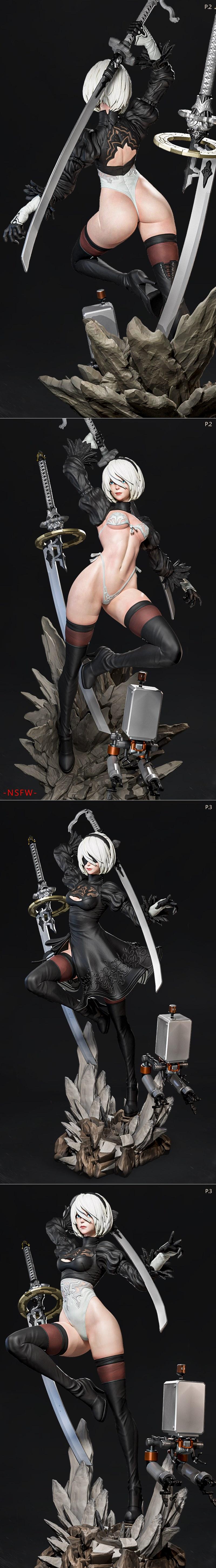 E.S怪物 - 2B - 3D打印模型（三款版本）|E.S Monster – 2B (includes 3 versions) – 3D Print Model STL