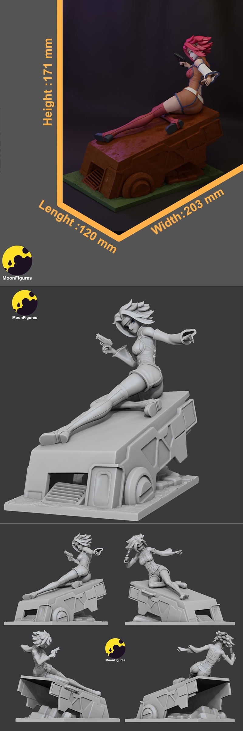 月之图腾—— Kouzuki Kallen —— 3D打印模型|MoonFigures – Kouzuki Kallen – 3D Print Model STL