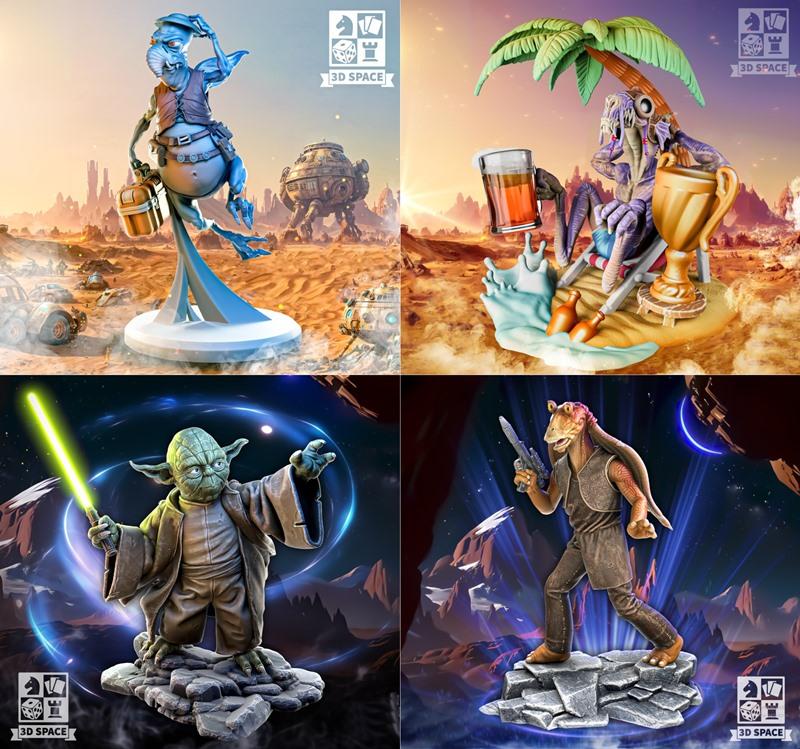 星球大战角色 3D打印模型 STL|Star Wars Characters – 3D Print Model STL