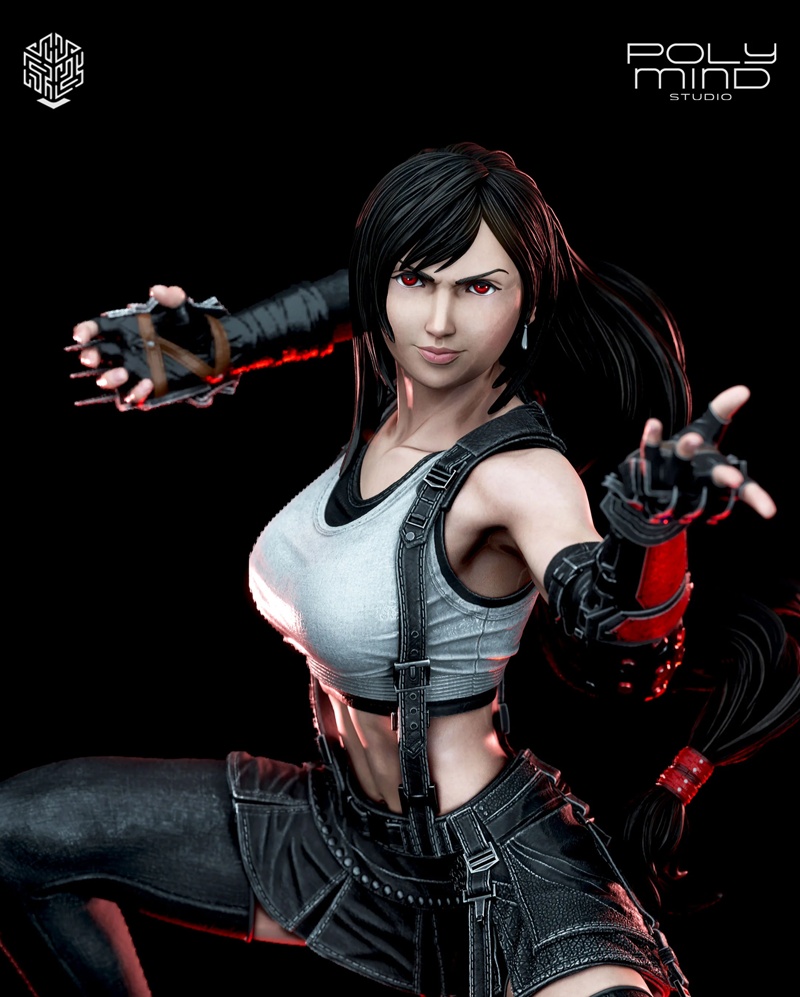 PolyMind Studio - 《最终幻想7》蒂法·洛克哈特 - 3D打印模型|PolyMind Studio – Tifa Lockhart – Final Fantasy VII – 3D Print Model