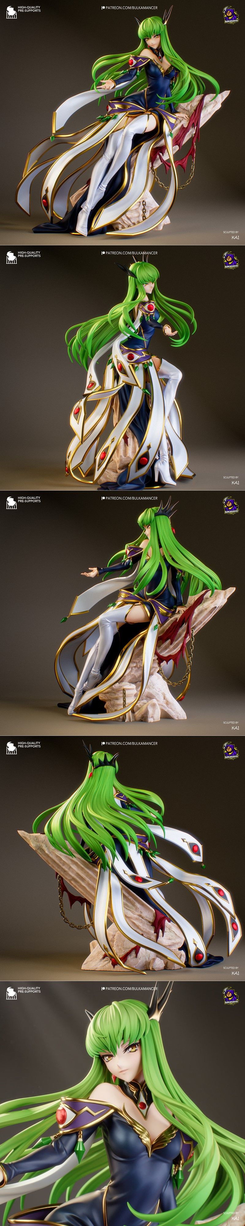 Code Geass 出身的C.C. 3D打印模型|Bulkamancer Sculpts – Empress C.C. – Code Geass – 3D Print Model STL