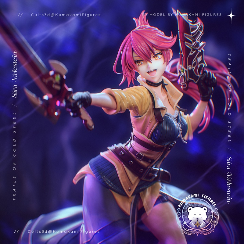 《轨迹冷钢》萨拉·瓦莱斯坦 3D打印模型|Kumakami Figures – Sara Valestein – The Legend of Heroes – Trails of Cold Steel – 3D Print Model