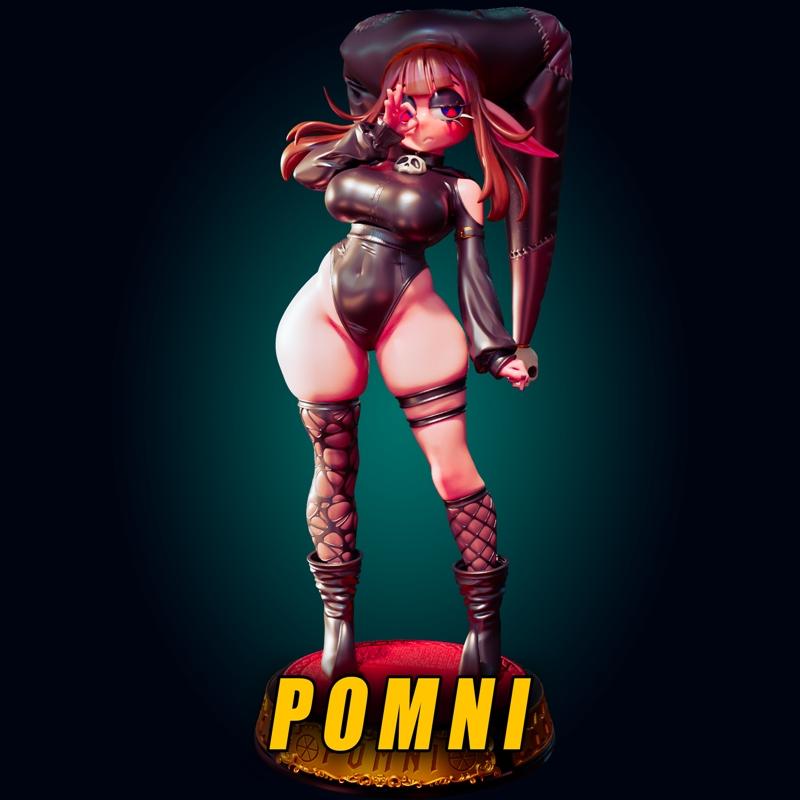 庞尼哥特曲身女孩3D打印模型|Officer Rhu – Pomni Goth Curvy Girl – 3D Print Model STL