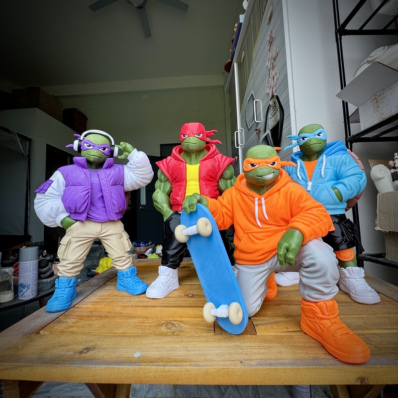 TMNT都市潮流风Fan艺术3D打印模型|TMNT Urban Vibes Fan Art – 3D Print Model