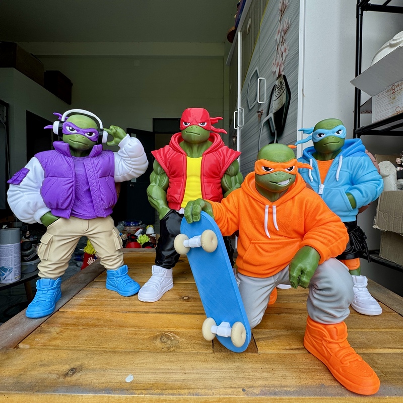 TMNT都市潮流风Fan艺术3D打印模型|TMNT Urban Vibes Fan Art – 3D Print Model