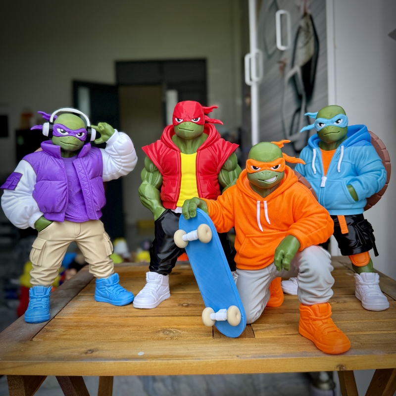 TMNT都市潮流风Fan艺术3D打印模型|TMNT Urban Vibes Fan Art – 3D Print Model