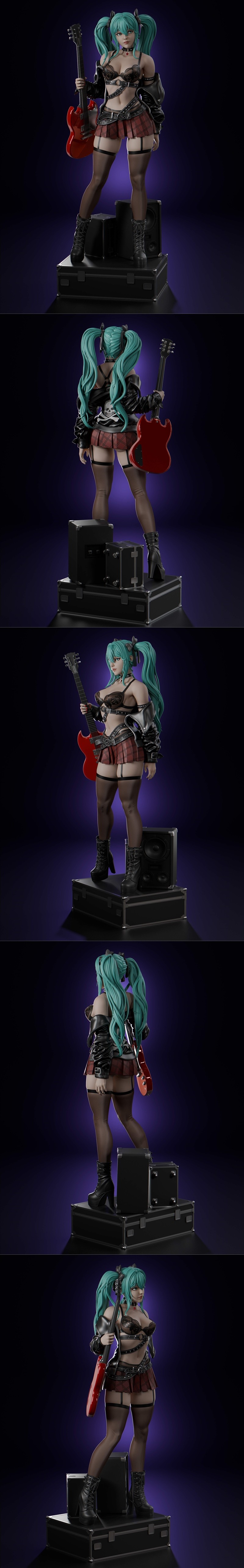 Abe3D – Hatsune Miku Rock ver – 3D Print Model STL