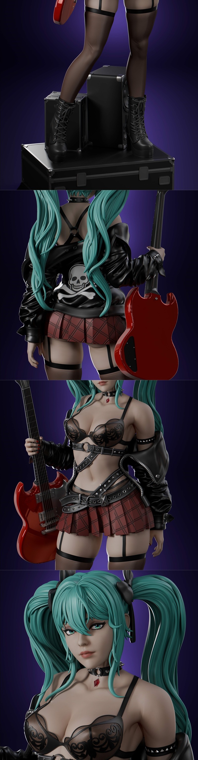 Abe3D – Hatsune Miku Rock ver – 3D Print Model STL