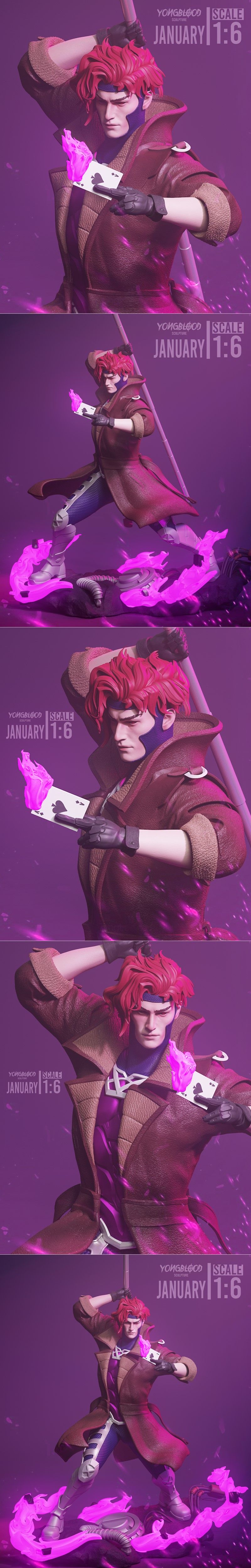 永血雕塑·赌局·角色3D打印模型|Yongblood Sculpture – Gambit – 3D Print Model STL