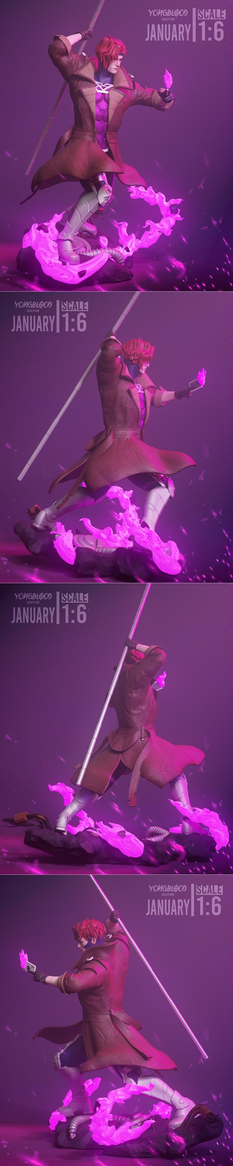 永血雕塑·赌局·角色3D打印模型|Yongblood Sculpture – Gambit – 3D Print Model STL