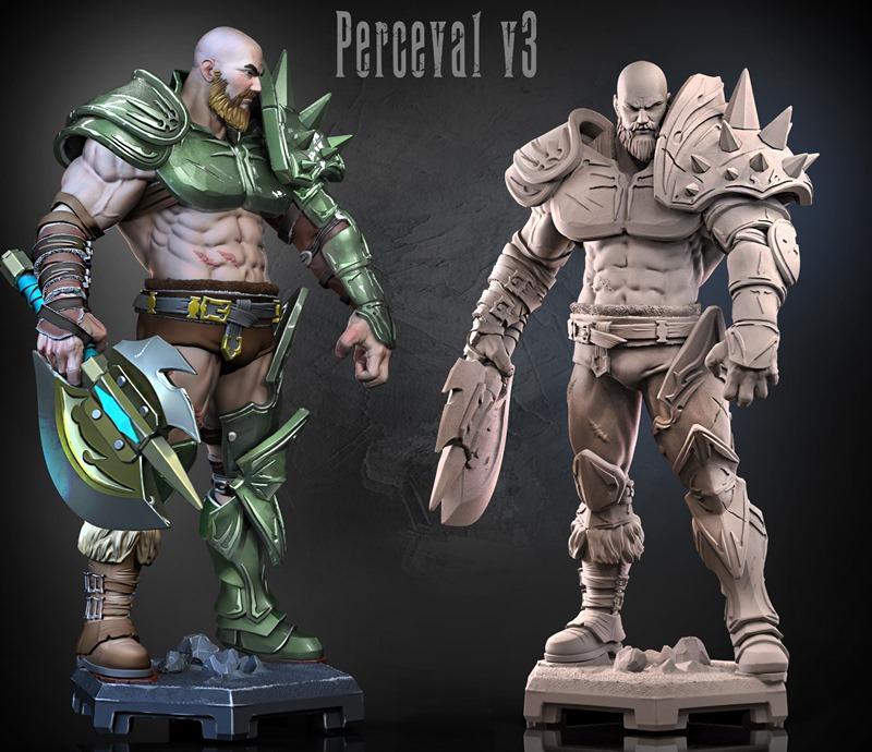 Dragun Studios - Perceval v3 3D打印模型|Dragun Studios – Perceval v3 – 3D Print Model STL