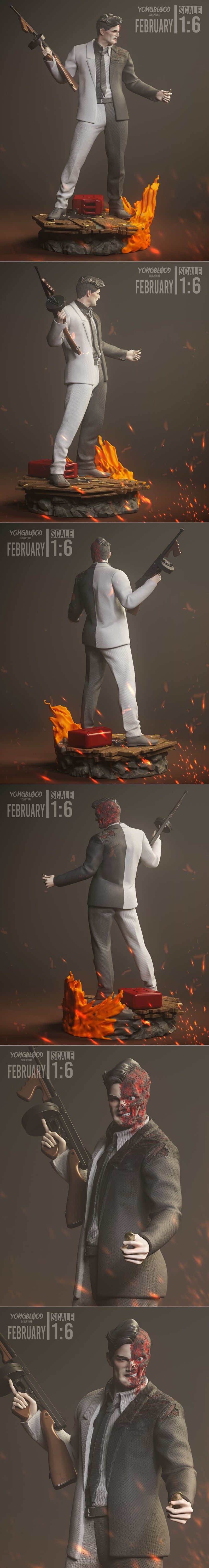 Yongblood Sculpture – Two Face – Dc – 3D Print Model STL