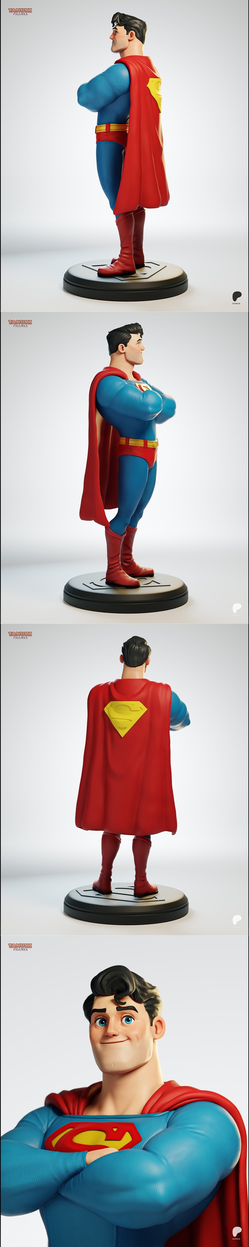 Tanuki Figures – Classic Superman – 3D Print Model STL