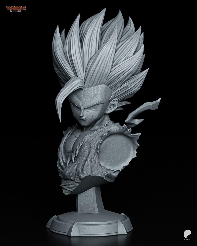 Tanuki Figures – Gohan SSJ2 Bust – 3D Print Model STL