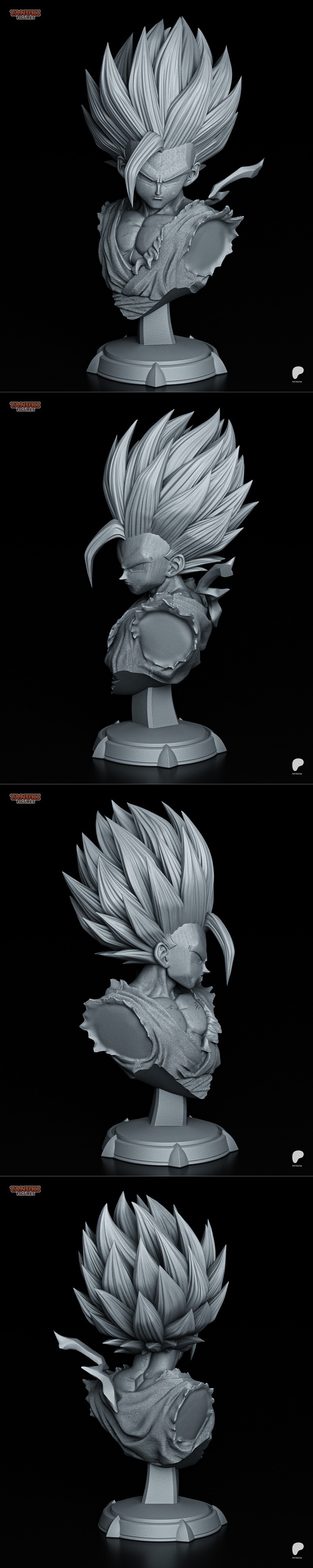 Tanuki Figures – Gohan SSJ2 Bust – 3D Print Model STL