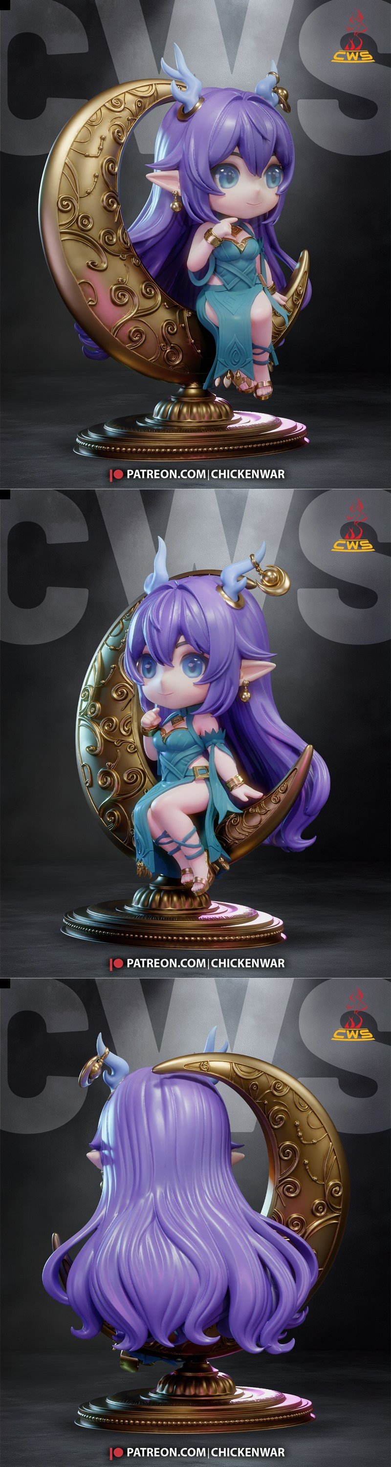 CW Studio - 3D打印模型 - 丘比拉姆|CW Studio – Chibi Lauma – 3D Print Model STL